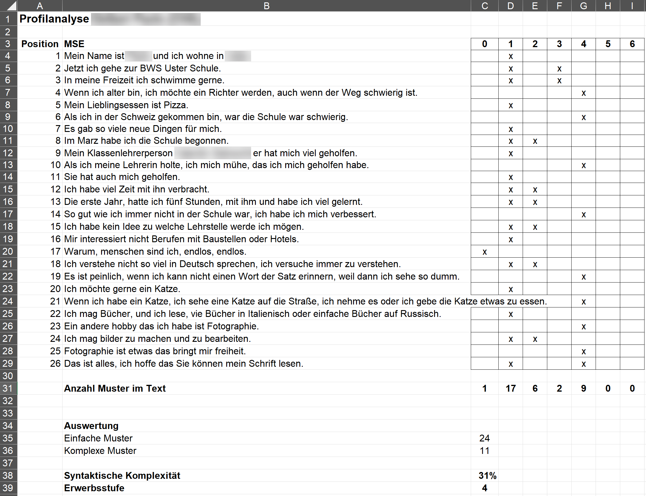 Ausgabe in eine Excel-Datei